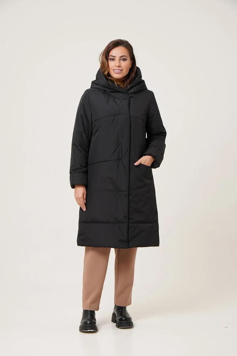 

Пальто женское Maritta 28-3034-10 черное 48 EU, Черный, 28-3034-10