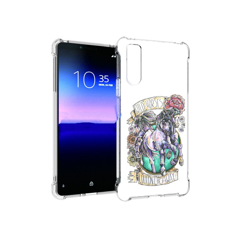 

Чехол MyPads Tocco для Sony Xperia 10 II рисунок коней в цветах (PT158941.227.582), Прозрачный, Tocco