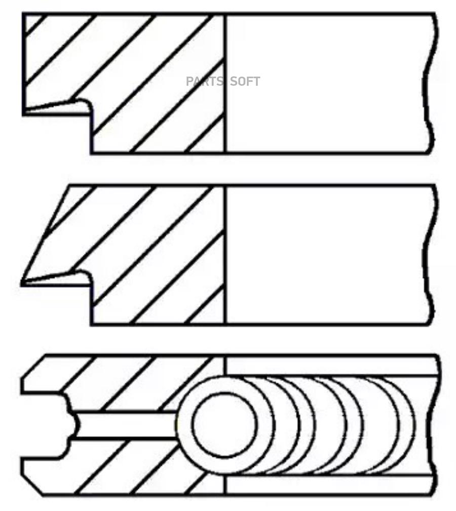 

GOETZE 08-438300-00 Кольца FIAT DOBLO II 1.4 10= STD LINEA 1.4 07= 1шт