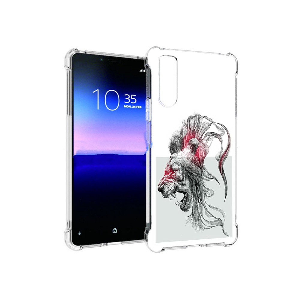 

Чехол MyPads Tocco для Sony Xperia 10 II разъяренный лев (PT158941.227.576), Прозрачный, Tocco