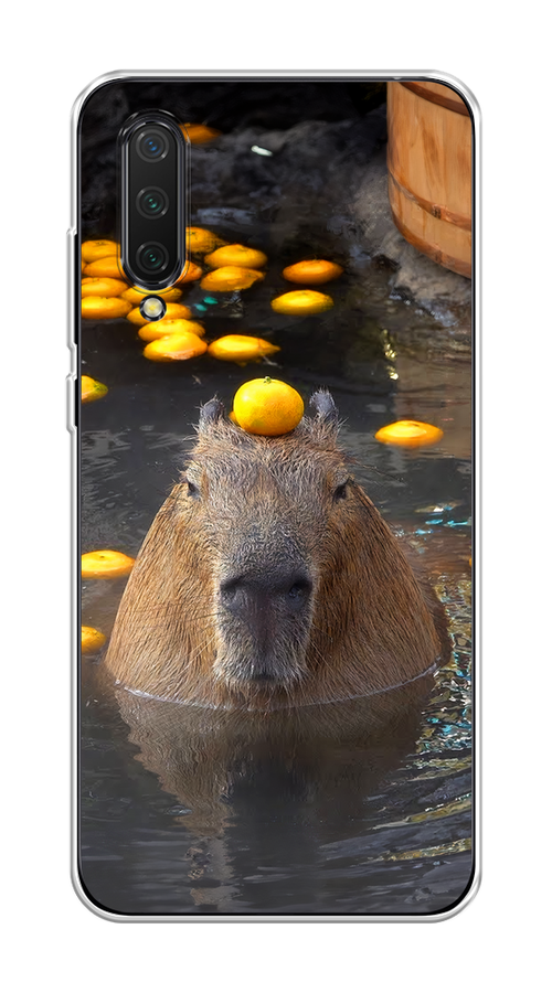 

Чехол на Xiaomi Mi CC9/Mi A3 Lite/Mi 9 Lite "Капибара отдыхает", Коричневый;оранжевый;серый, 36250-1
