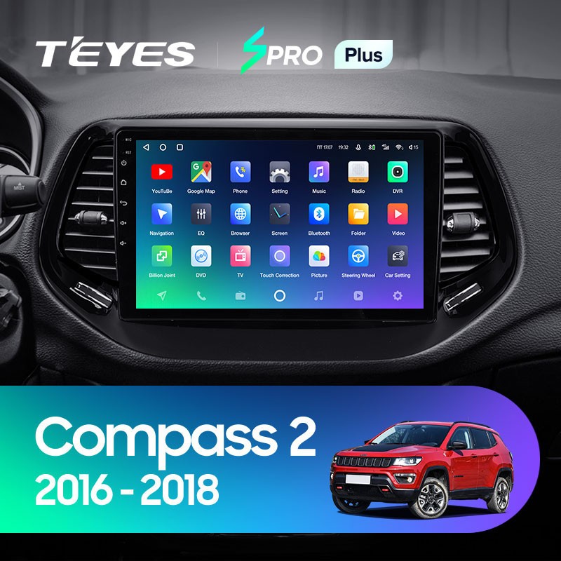 Штатная магнитола Teyes SPRO Plus 6128 Jeep Compass 2 MP 2016-2018 3880000₽