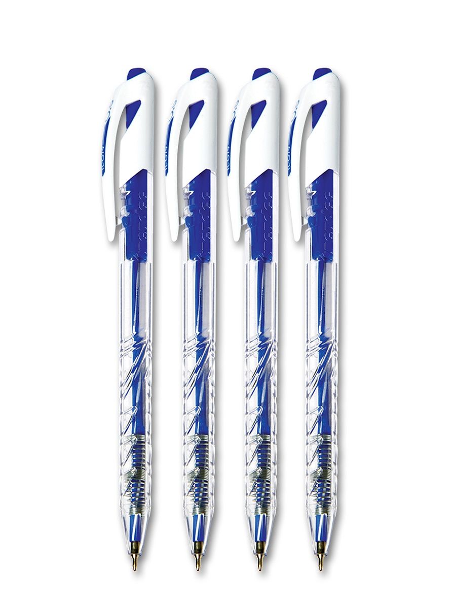 Ручка шариковая FlexOffice Trendee FO-019/41-4В 0.5 мм автоматическая, синяя, 4 штуки