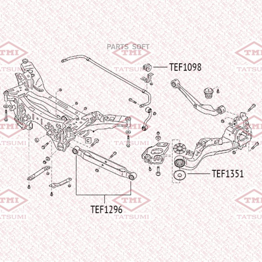 

TATSUMI TEF1351 Сайлентблок заднего продольного рычага 1шт