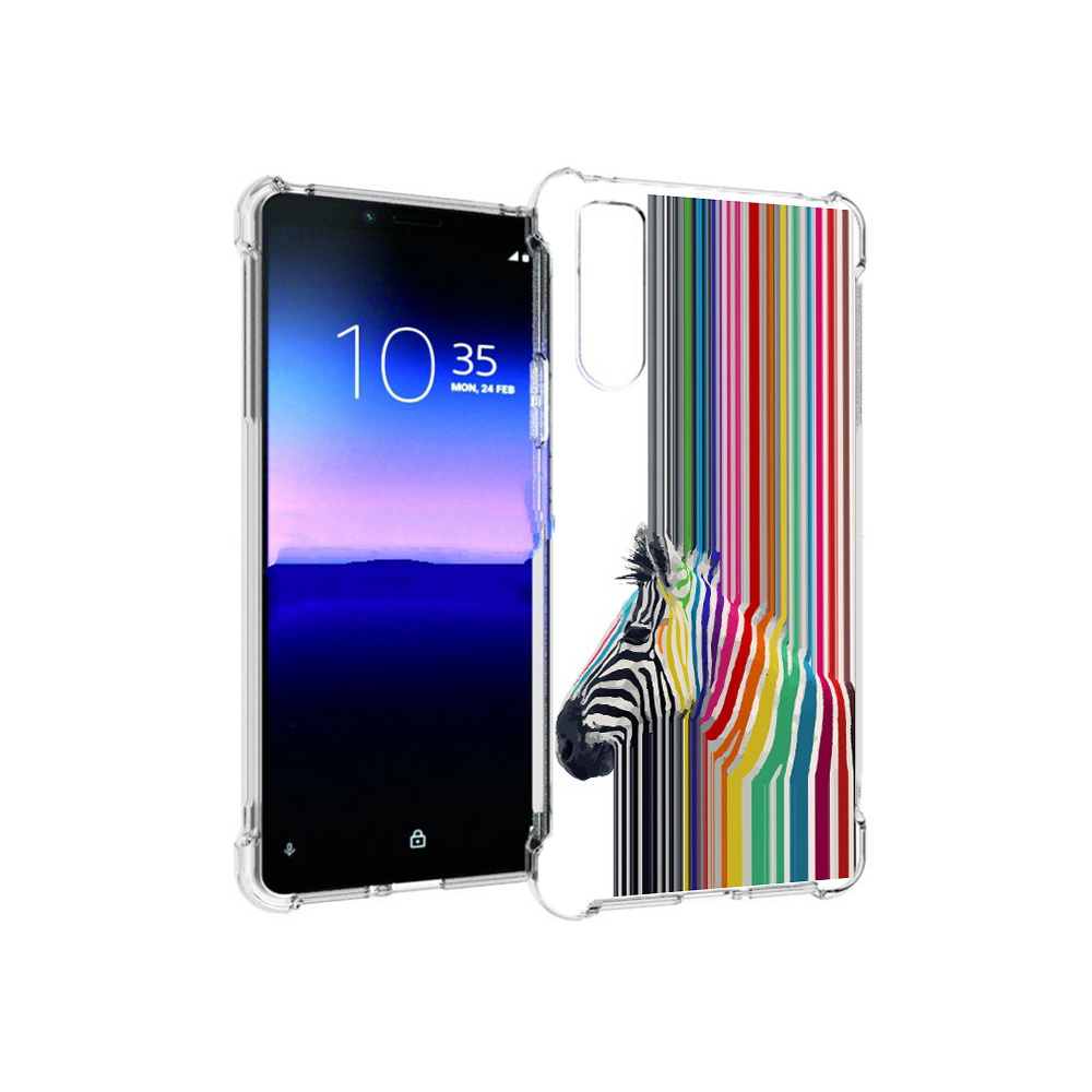 

Чехол MyPads Tocco для Sony Xperia 10 II радужная зебра (PT158941.227.565), Прозрачный, Tocco
