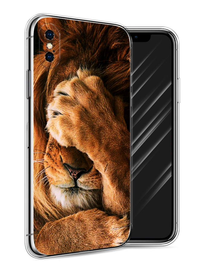 

Чехол Awog на Apple iPhone X (10) / Айфон X (10) "Львиный стыд", Разноцветный, 11050-1