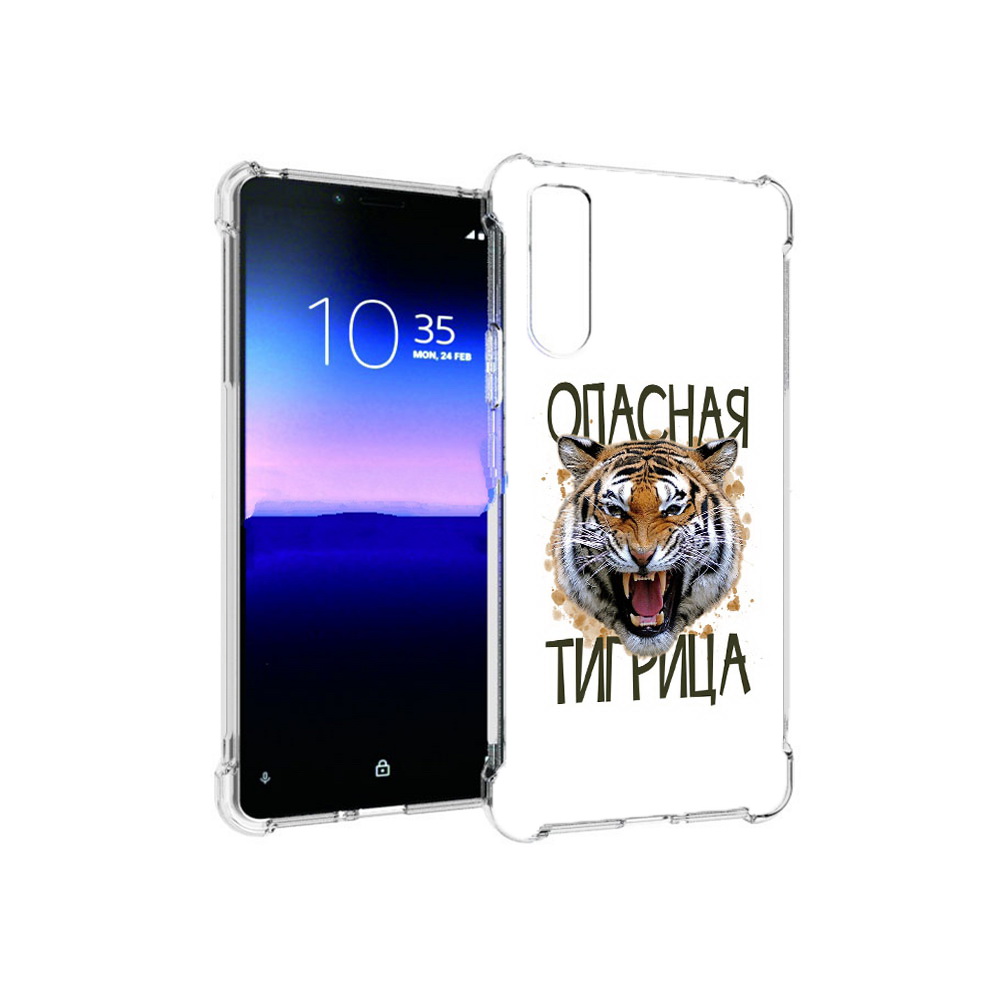 

Чехол MyPads Tocco для Sony Xperia 10 II опасная тигрица (PT158941.227.527), Прозрачный, Tocco