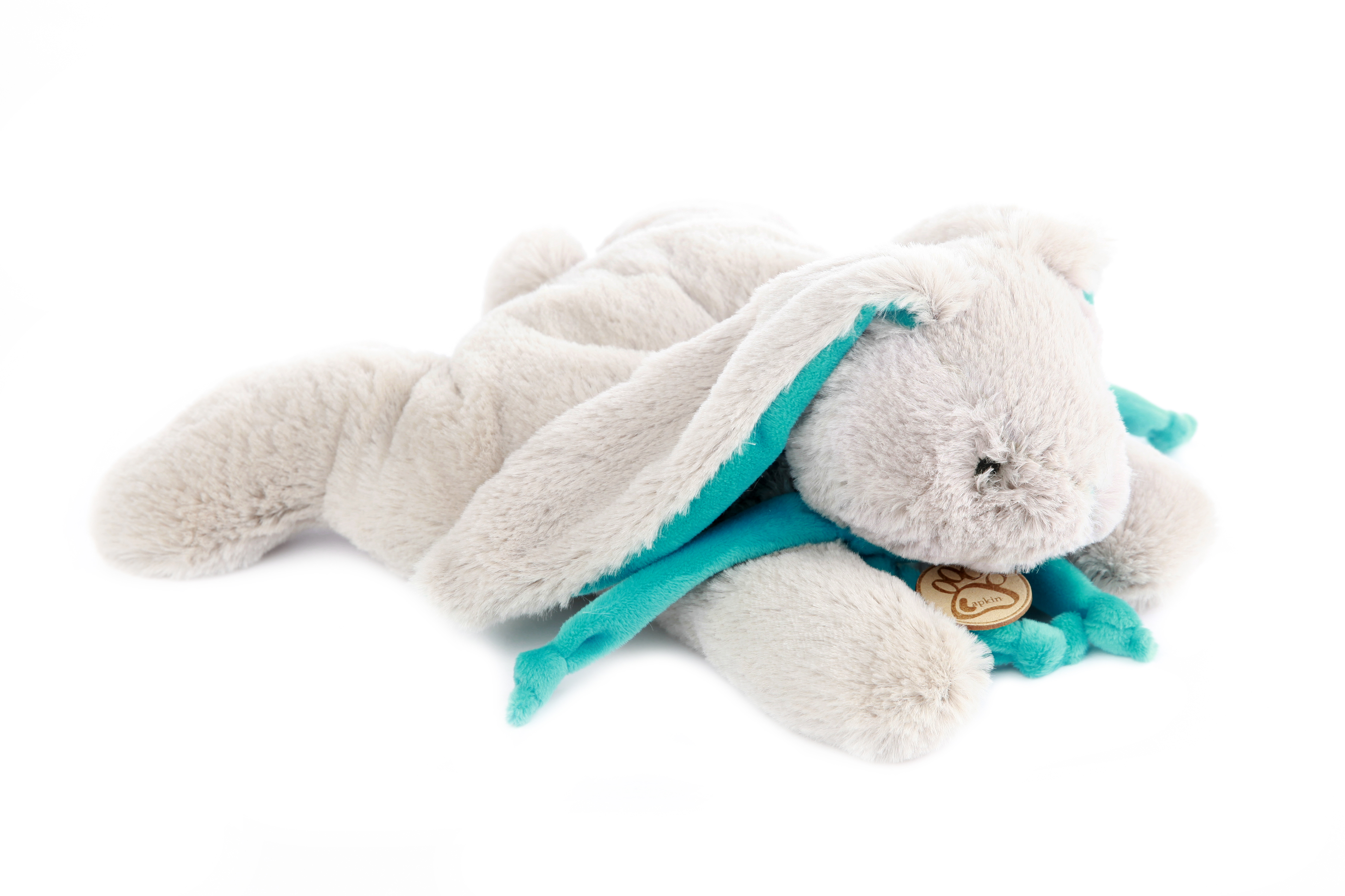 Мягкая игрушка Lapkin Кролик 45 см серый/бирюзовый