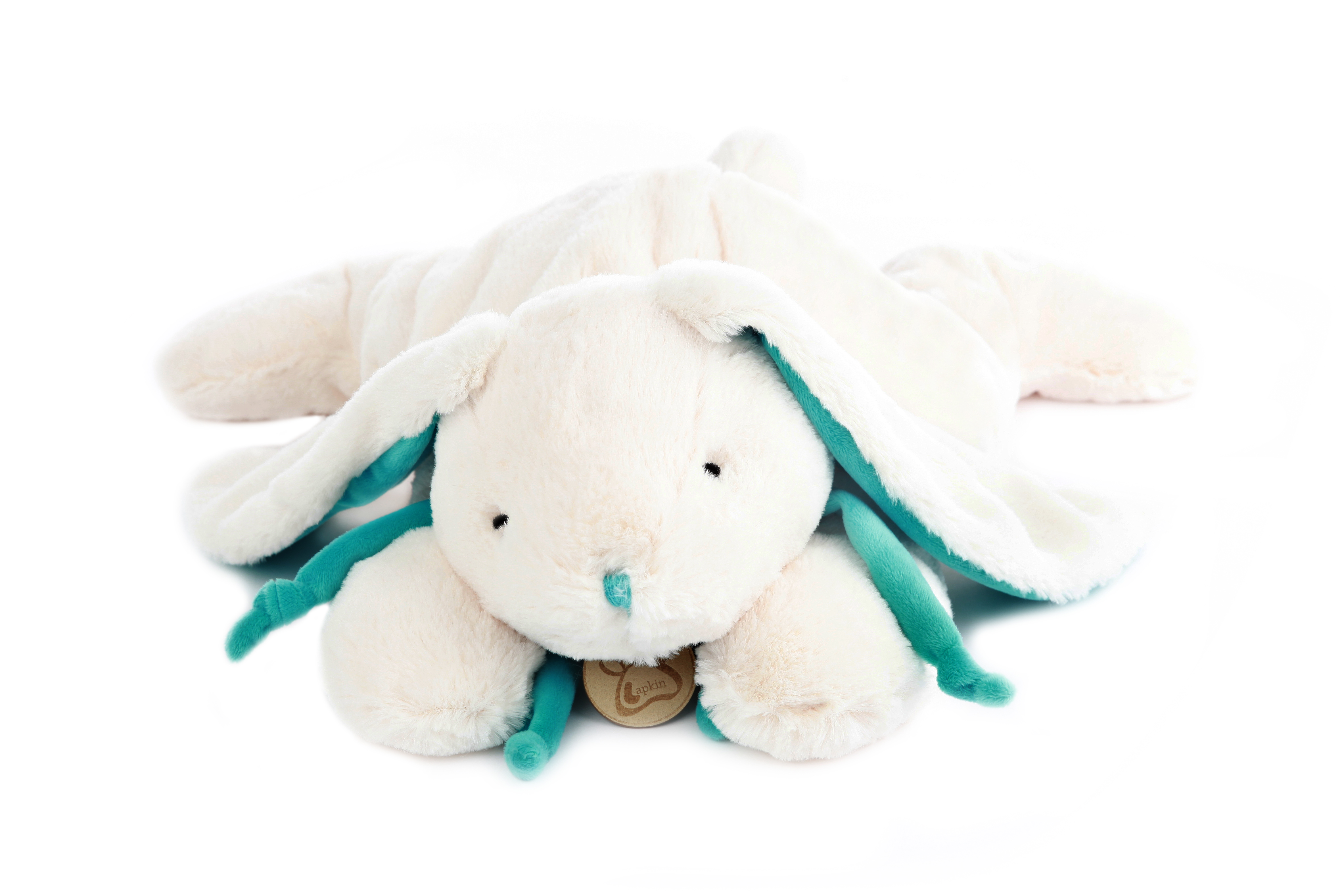 Мягкая игрушка Lapkin Кролик 60 см белый/бирюзовый