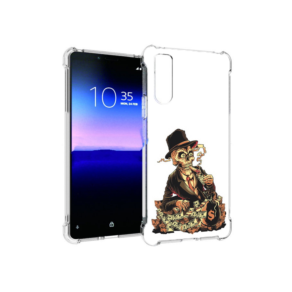 

Чехол MyPads Tocco для Sony Xperia 10 II нарисованный череп с сигаретой (PT158941.227.515), Прозрачный, Tocco