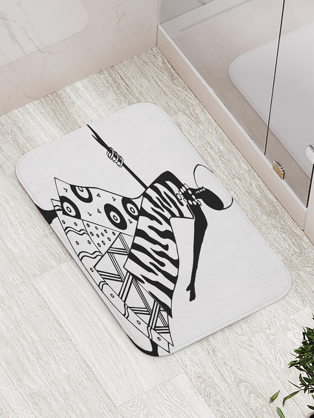 

Коврик противоскользящий JoyArty "Силуэт африканки" для ванной, сауны, бассейна, 77х52 см, Силуэт африканки