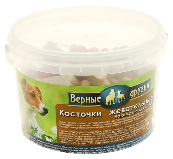 Лакомство для собак Верные друзья, косточки, печень, 250г