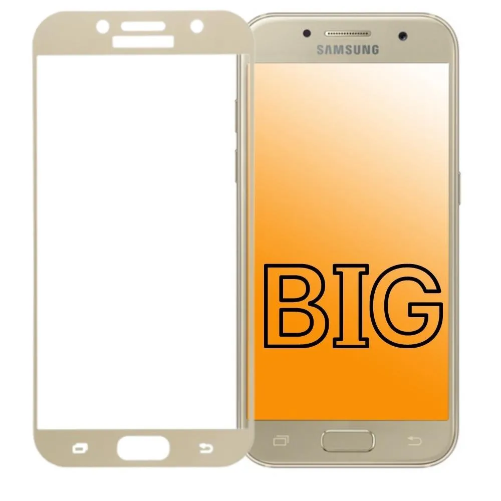 

Защитное стекло для Samsung Galaxy A7 (2017) с золотой рамкой BIG, Galaxy A7 (2017)