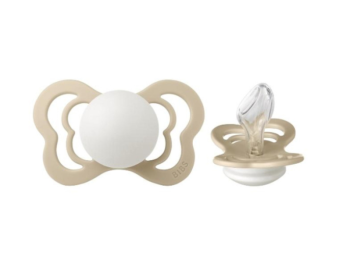

Пустышка BIBS Couture Silicone 6-36 мес. Vanilla Glow, Бежевый;белый, 1510257