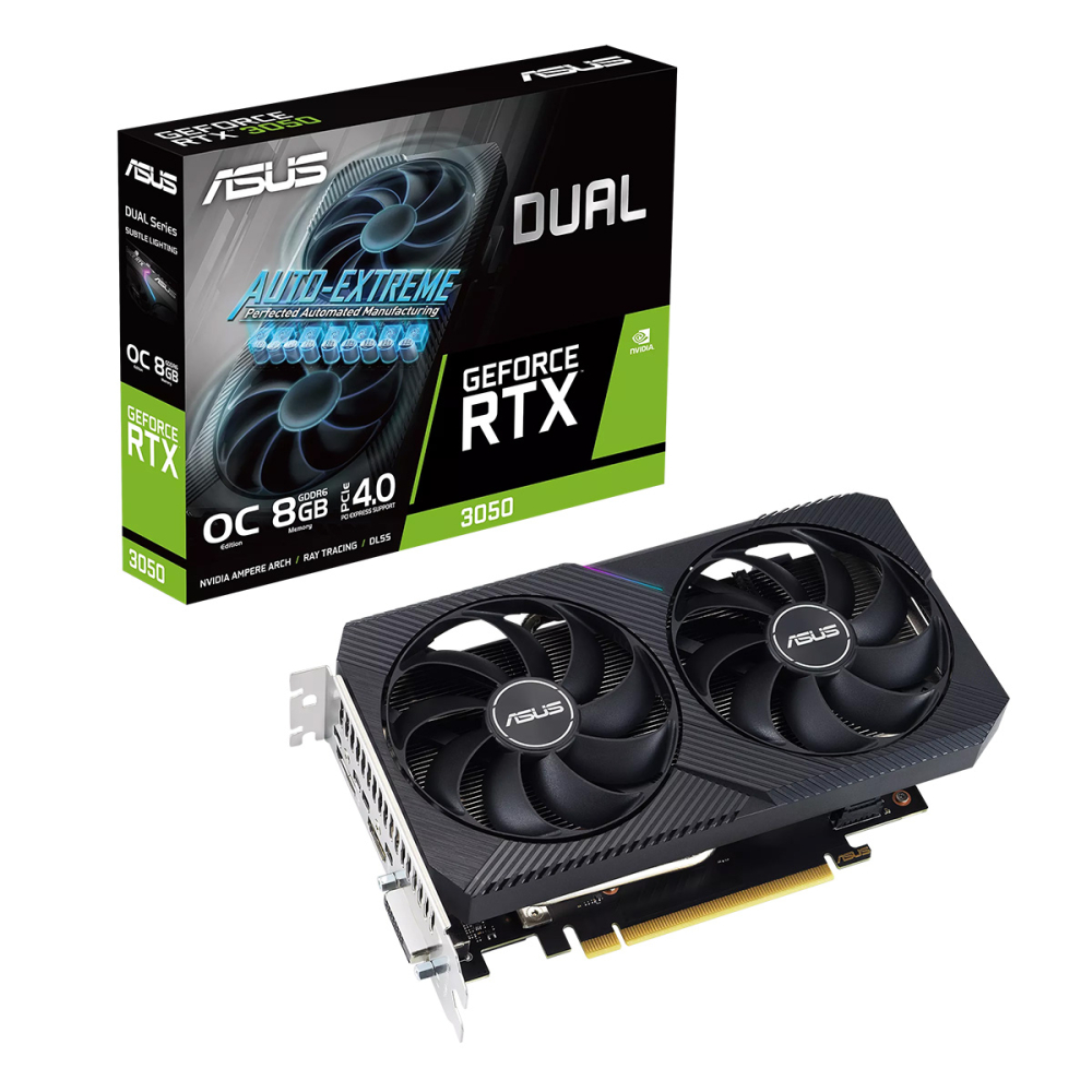 

Видеокарта ASUS DUAL-RTX3050-O8G-V2, GeForce RTX 3050 Dual V2 OC