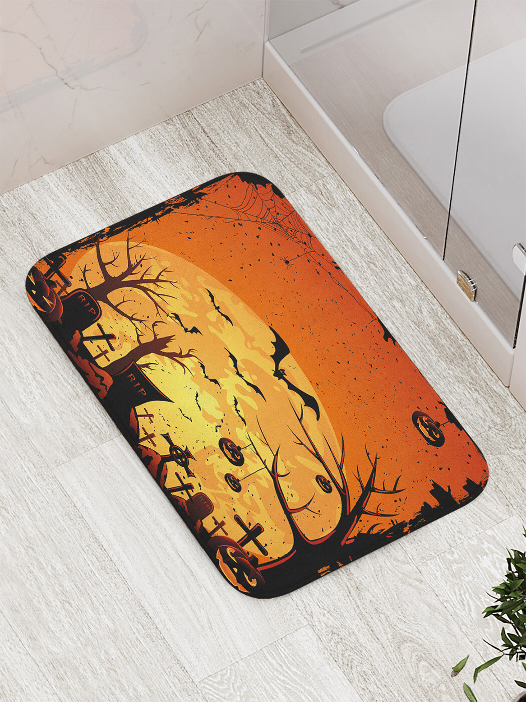 

Коврик противоскользящий JoyArty "Фонари на кладбище" для ванной, сауны, бассейна, 77х52см, Фонари на кладбище