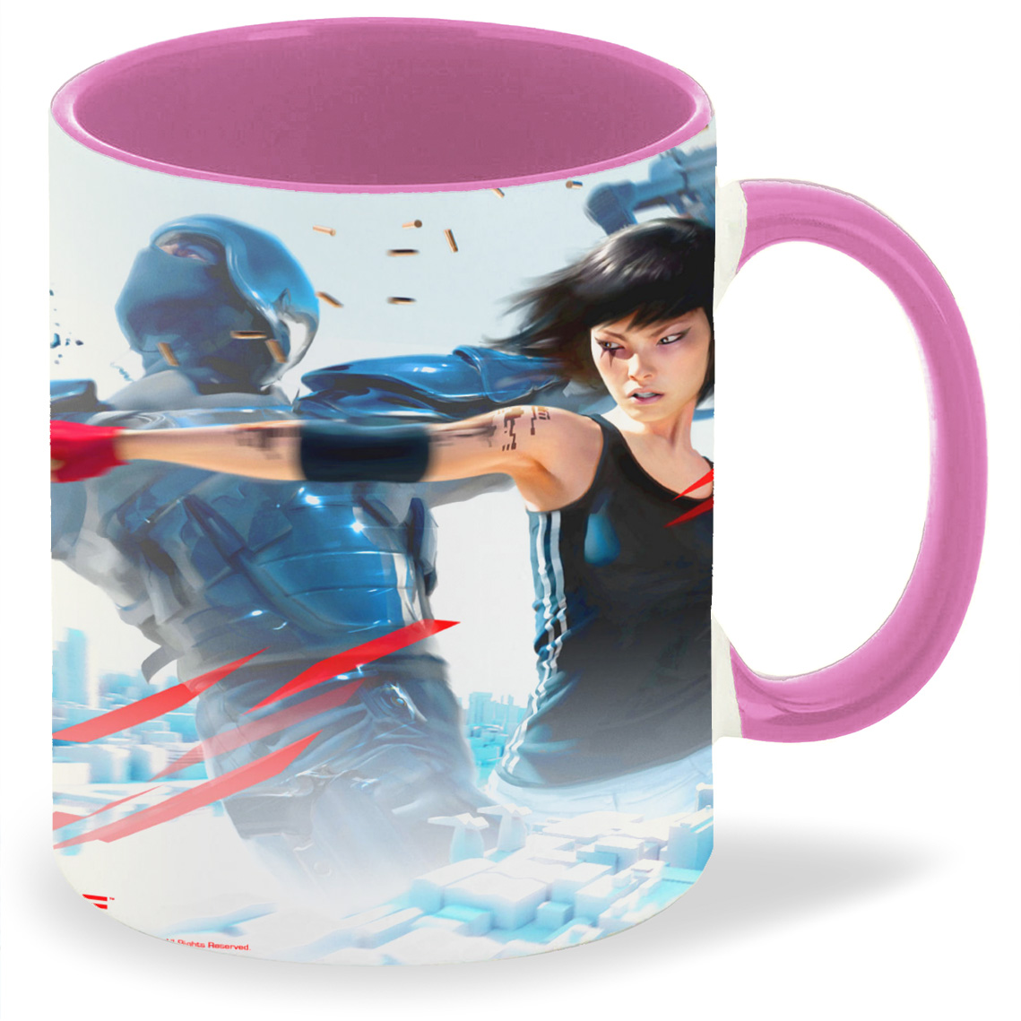 

Кружка CoolPodarok Mirrors Edge Удар кулаком, Mirrors Edge Удар кулаком