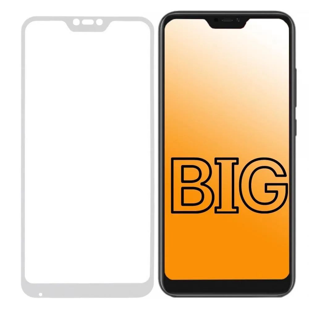 

Защитное стекло для Xiaomi Redmi 6 Pro и Mi A2 Lite с белой рамкой BIG, Redmi 6 Pro