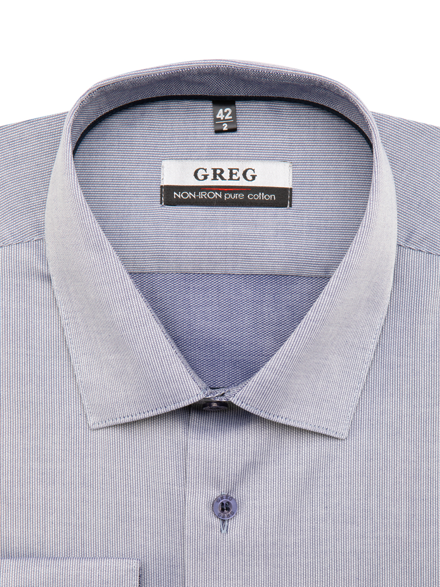 

Рубашка мужская Greg 00-00004154 серая 45, Серый, 00-00004154