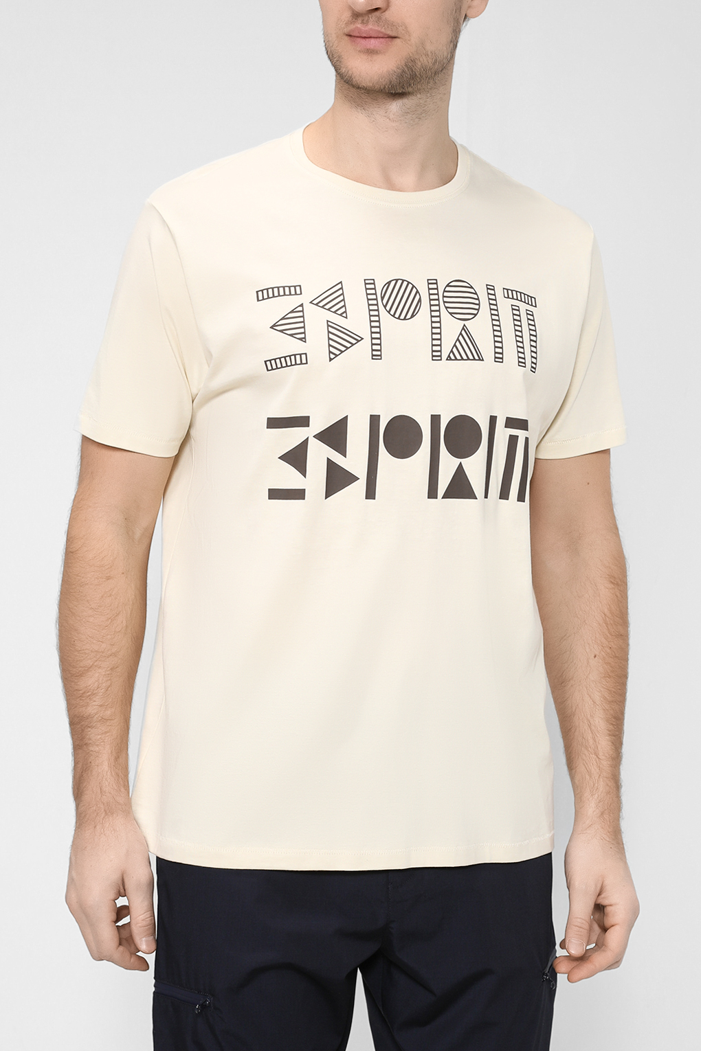 

Футболка мужская Esprit Casual 102EE2K303 бежевая L, Бежевый, 102EE2K303