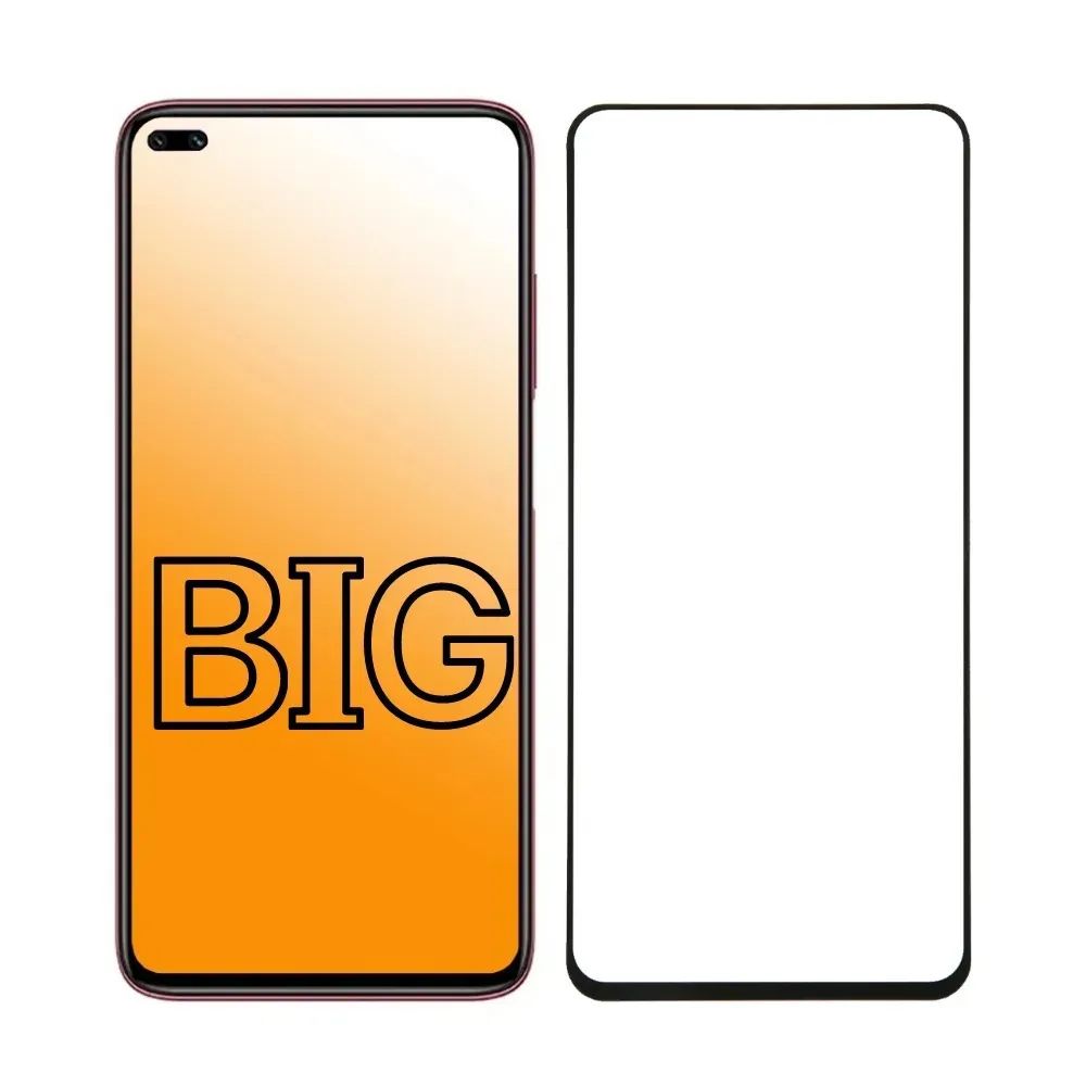 

Защитное стекло для Realme 6 с черной рамкой BIG, Realme 6