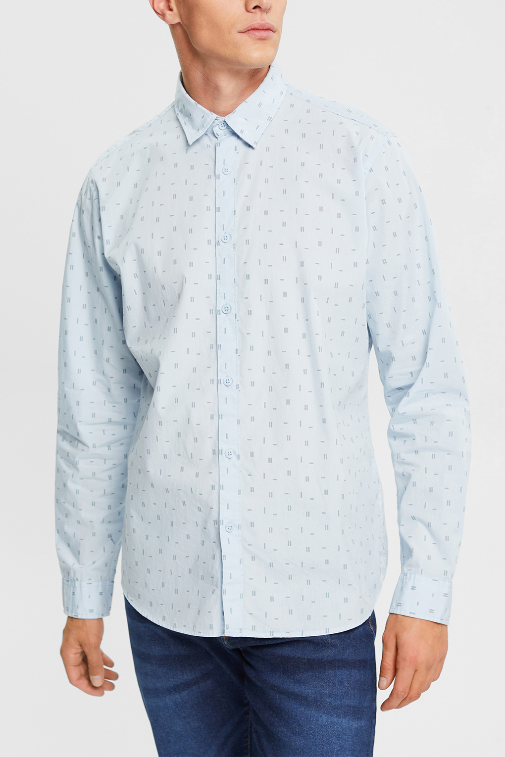 

Рубашка мужская Esprit Casual 102EE2F313 голубая L, Голубой, 102EE2F313