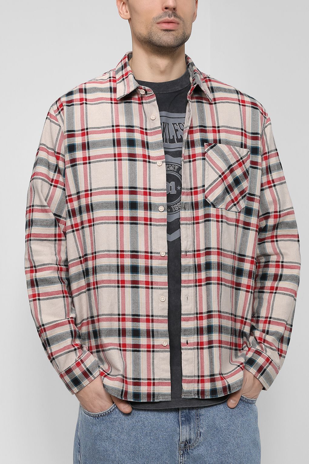 

Рубашка мужская Esprit Casual 102EE2F302 серая XL, Серый, 102EE2F302