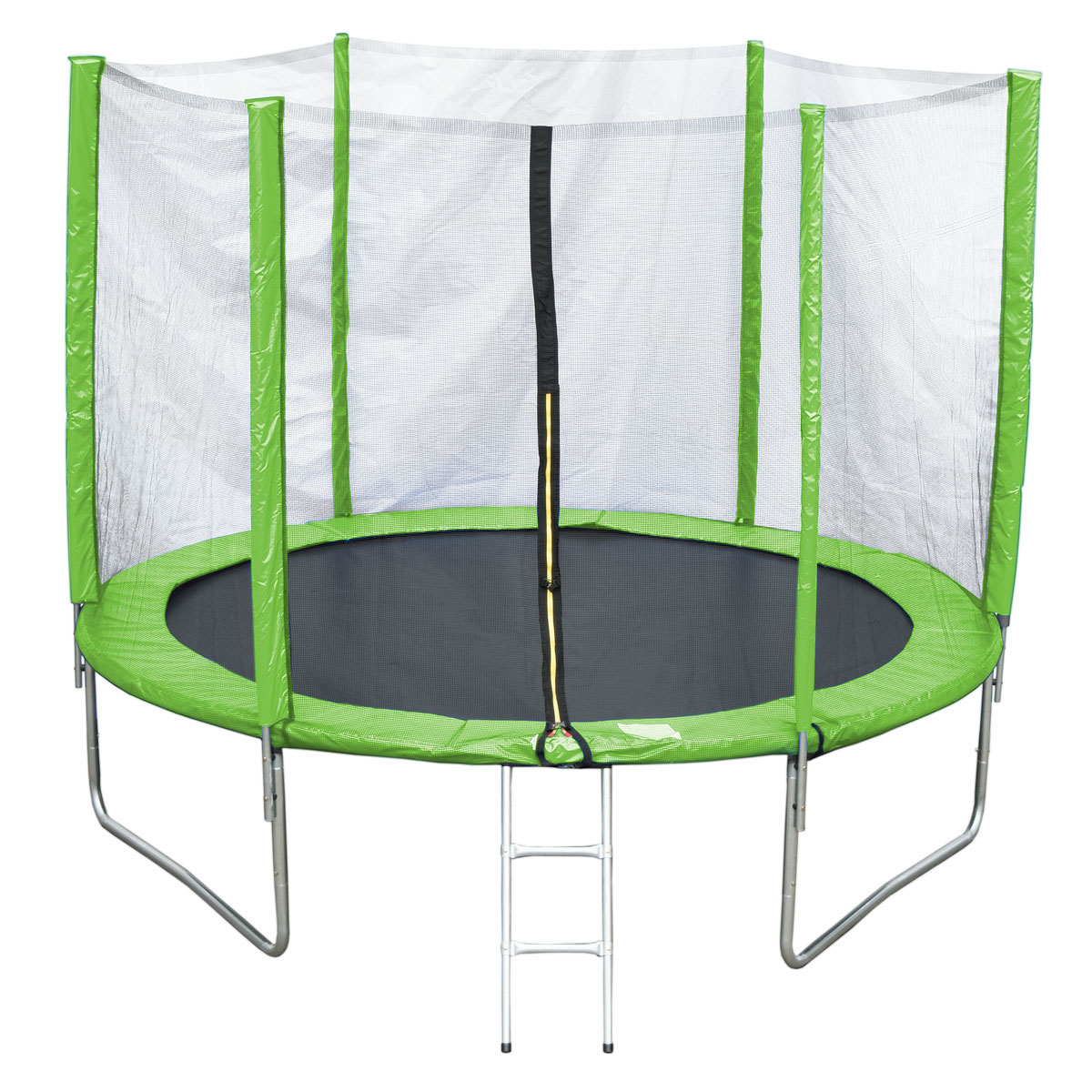 фото Батут trampoline с лестницей и внешней сеткой, 180 см, зеленый