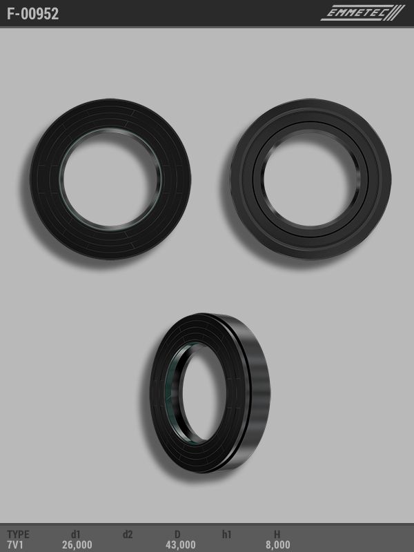 

Сальник рулевой рейки EMMETEC 26x43x8 (7V1) F-00952, F-00952, F00952