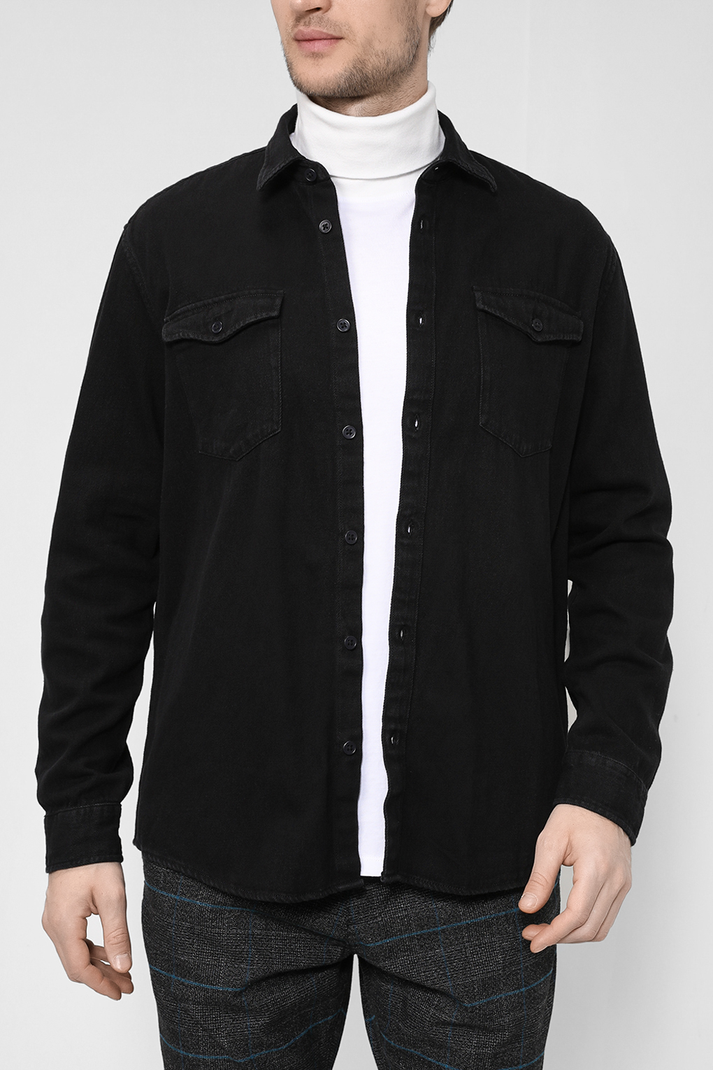 

Рубашка мужская Esprit Casual 072EE2F306 черная XL, Черный, 072EE2F306