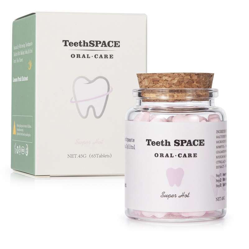 

Зубная паста в таблетках TeethSPACE со вкусом персика, зеленого чая и мяты, 65 таблеток