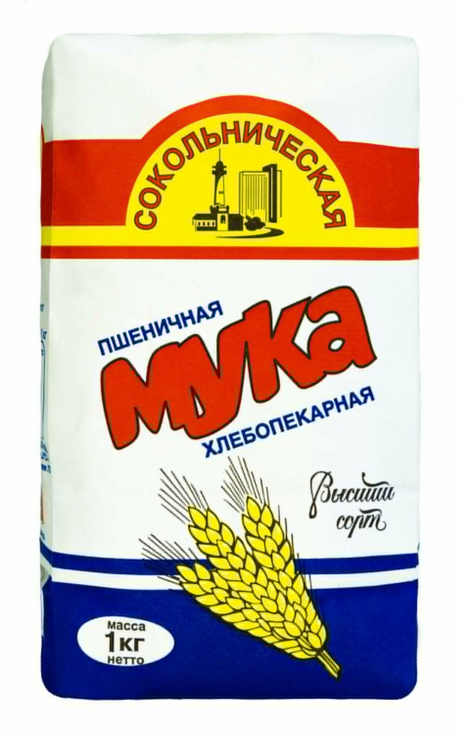 

Мука Сокольническая хлебопекарная высший сорт, 1 кг х 10 шт, Сокольническая