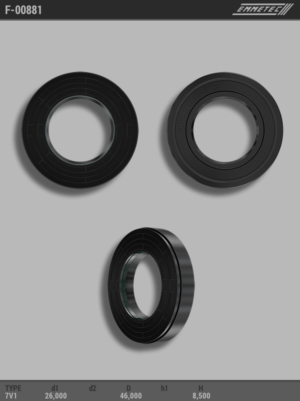 

Сальник рулевой рейки EMMETEC 26x46x8.5 (7V2) F-00881, F-00881, F00881