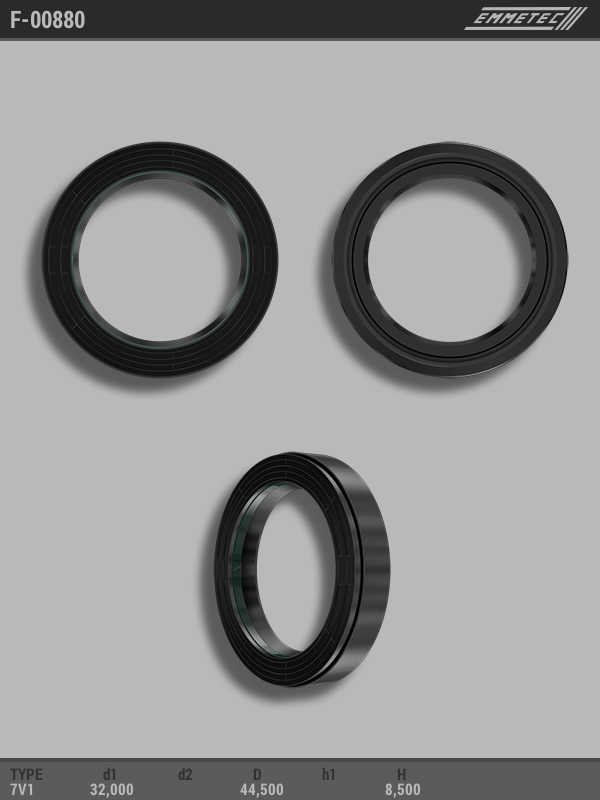 

Сальник рулевой рейки EMMETEC 32x44.5x8.5 (7V1) F-00880, F-00880, F00880