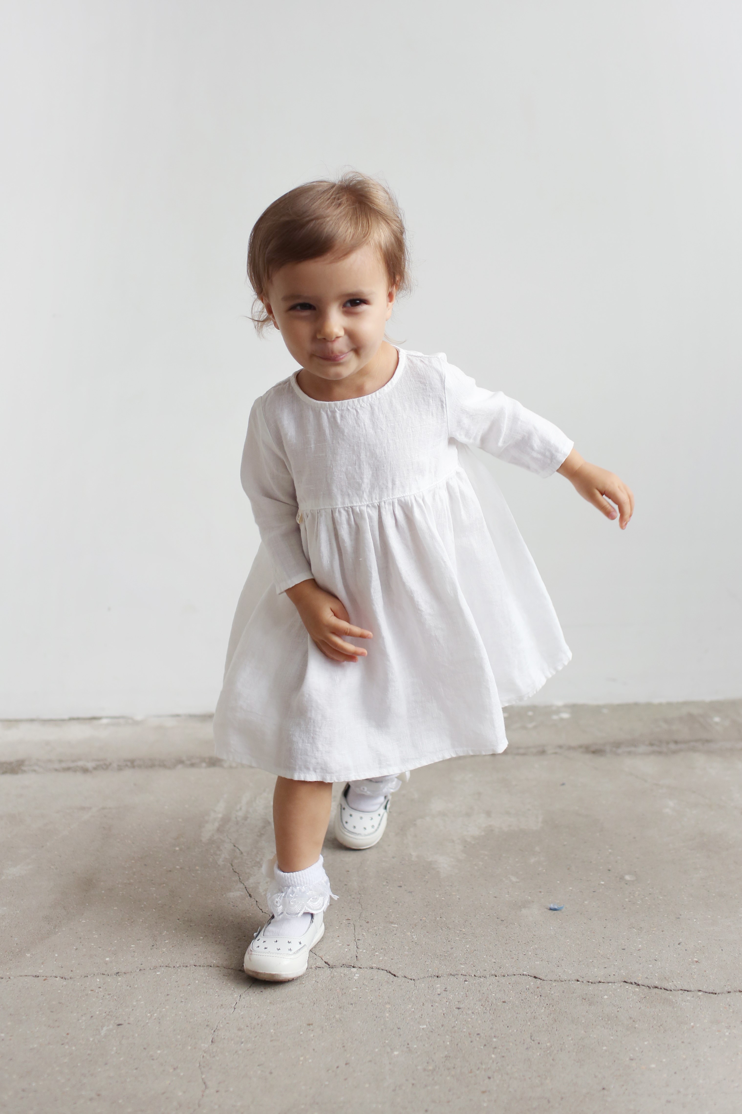Платье детское Tiny Stories TS-003, белый, 116