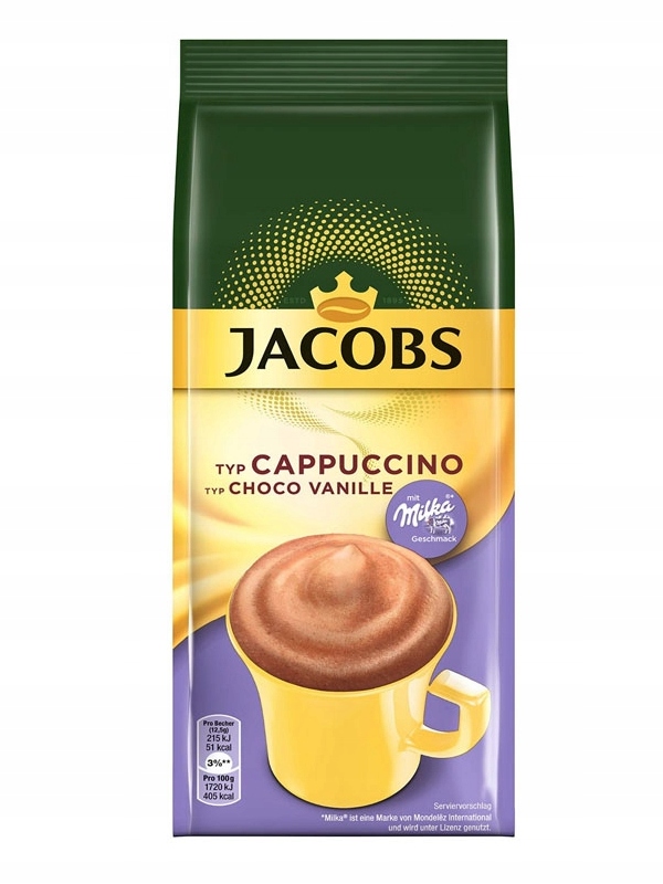 Кофе растворимый Jacobs Cappuccino Choco Milka Vanille, 500 г