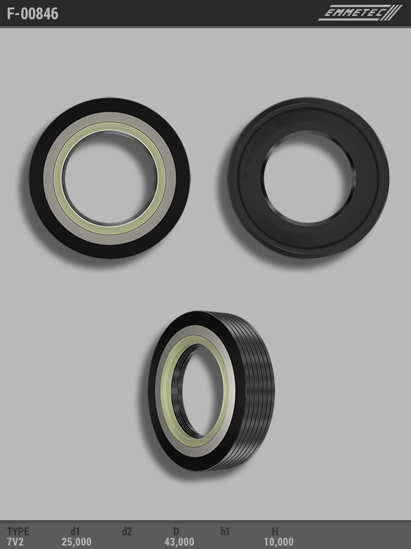 

Сальник рулевой рейки EMMETEC 25x43x10 (7V2) F-00846, F-00846, F00846