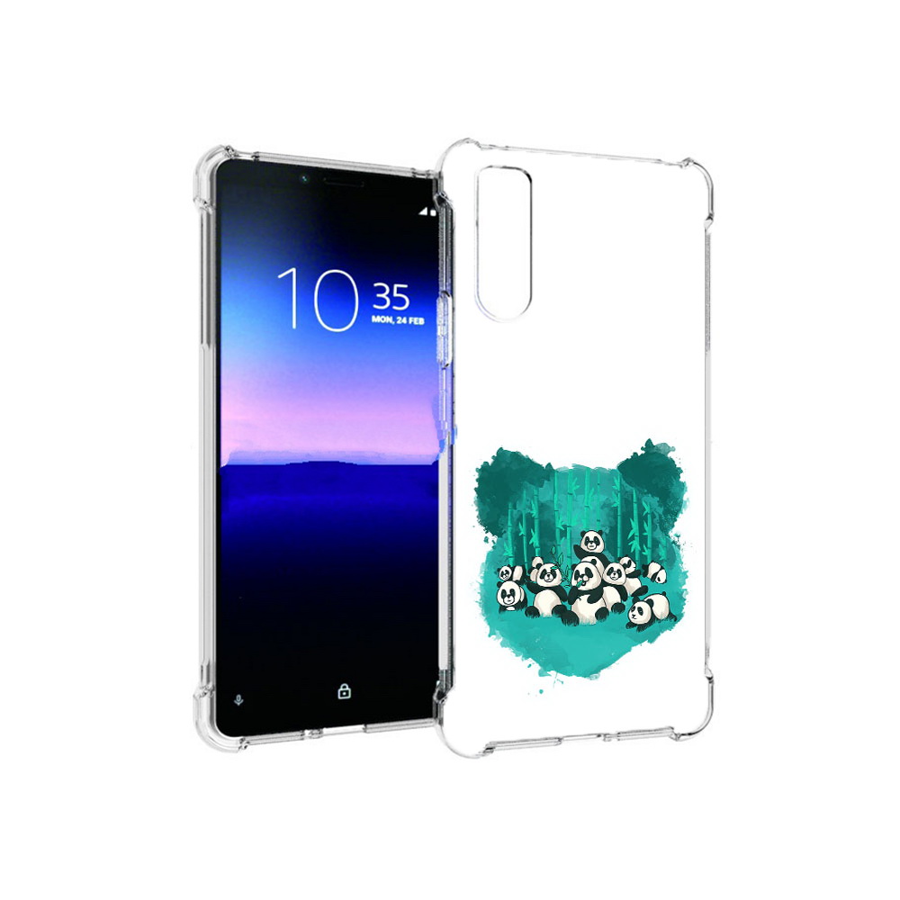 

Чехол MyPads Tocco для Sony Xperia 10 II нарисованные панды (PT158941.227.508), Прозрачный, Tocco