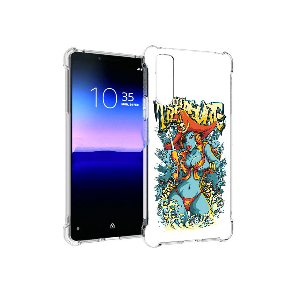 

Чехол MyPads Tocco для Sony Xperia 10 II нарисованная синяя девушка комикс, Прозрачный, Tocco