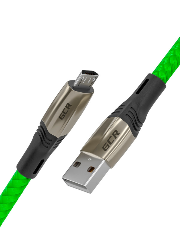 Аксессуар GCR Mercedes USB - MicroUSB 1.7m Green Nylon GCR-51952