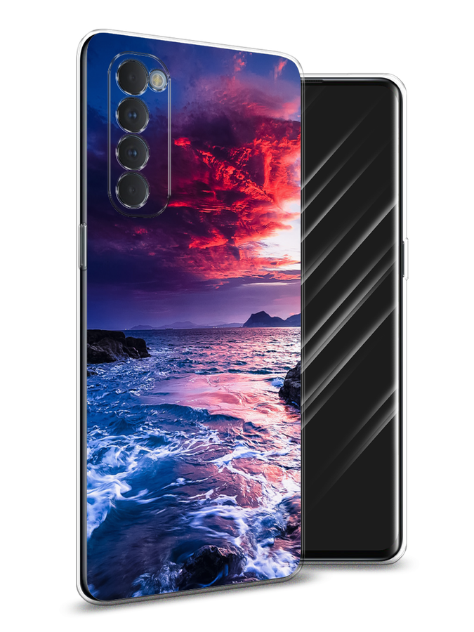 

Чехол Awog на Oppo Reno 4 Pro "Волны 1", Разноцветный, 258950-4