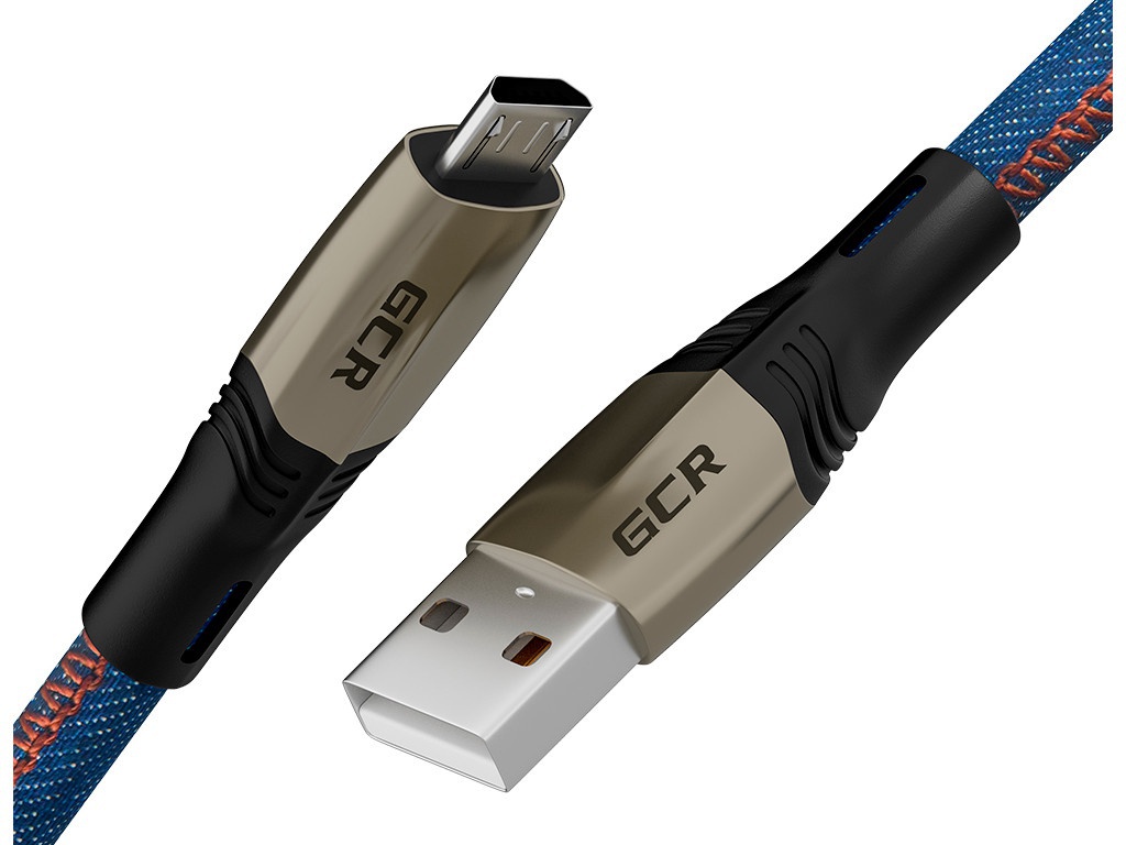 

Аксессуар GCR Mercedes USB - MicroUSB 1.7m Jeans GCR-51958, Синий, GCR-51958