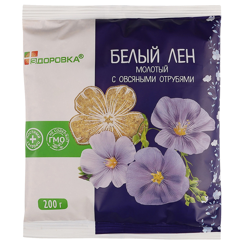 

Семена льна Здоровка белого с овсяными отрубями 200 г