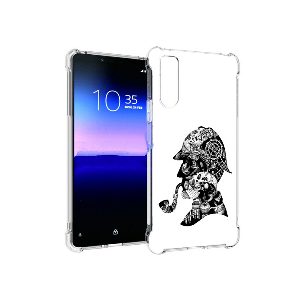 

Чехол MyPads Tocco для Sony Xperia 10 II мужчина с трубкой абстракция (PT158941.227.488), Прозрачный, Tocco