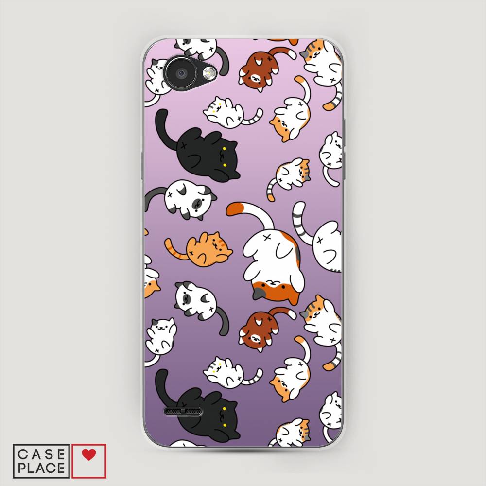 

Чехол Awog на LG Q6 "Котопад", Фиолетовый;белый, 83150-7