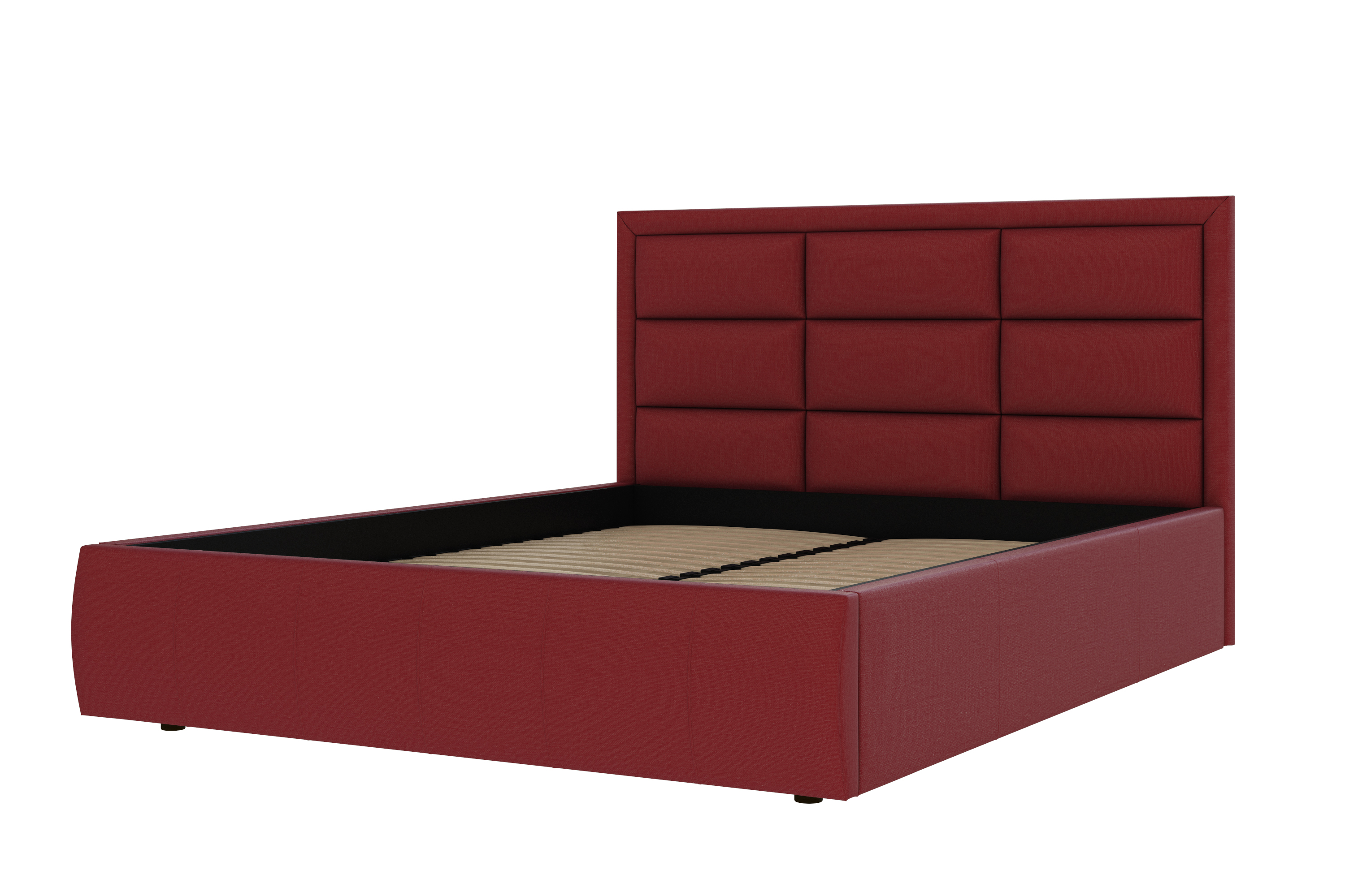 Интерьерная кровать Нью 1400 с ящиком бордо