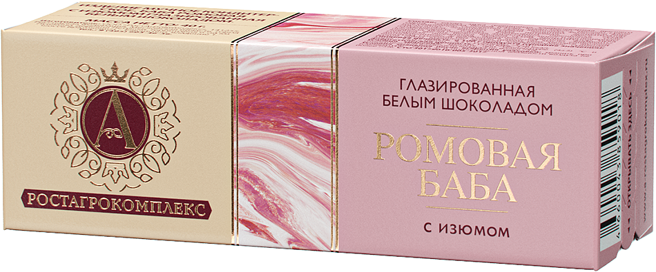 

Пирожное Ростагрокомплекс Ромовая баба с изюмом в белом шоколаде 40 г