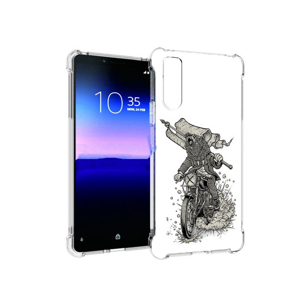 

Чехол MyPads Tocco для Sony Xperia 10 II медведь на мотоцикле (PT158941.227.467), Прозрачный, Tocco