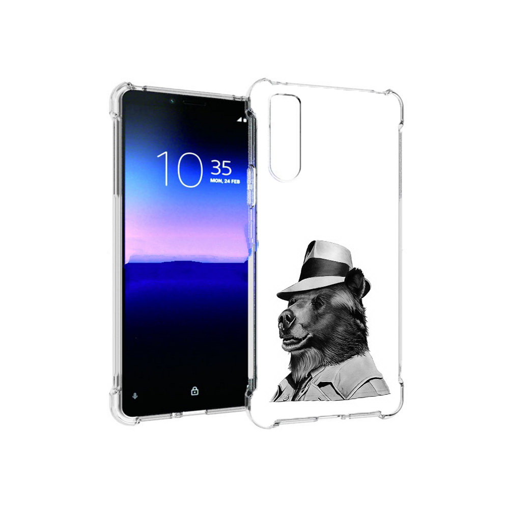 Чехол MyPads Tocco для Sony Xperia 10 II медведь в шляпе (PT158941.227.465)