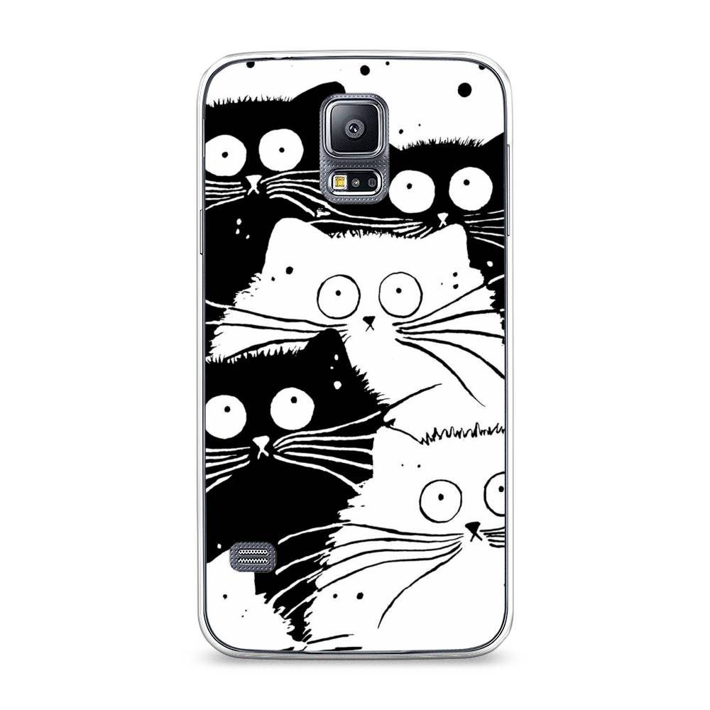 фото Чехол awog "коты черно-белые" для samsung galaxy s5